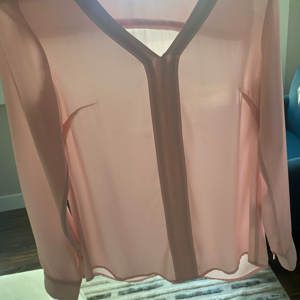 Banana republic pink sheer long sleeve